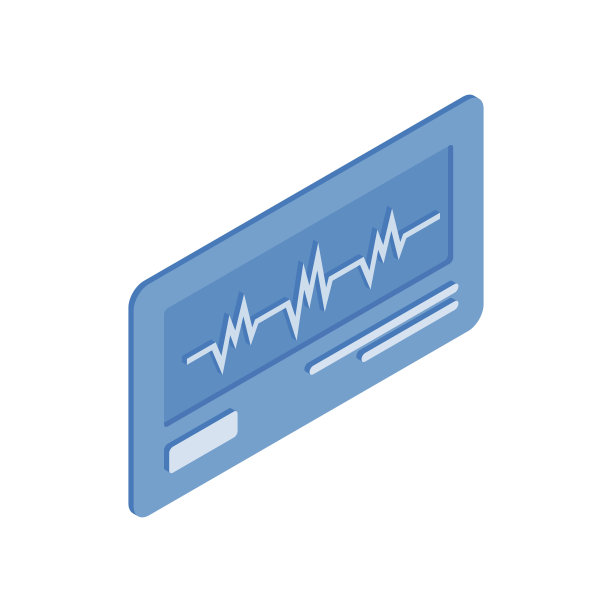 带有心率的卡通监视器。等距插图图片下载
