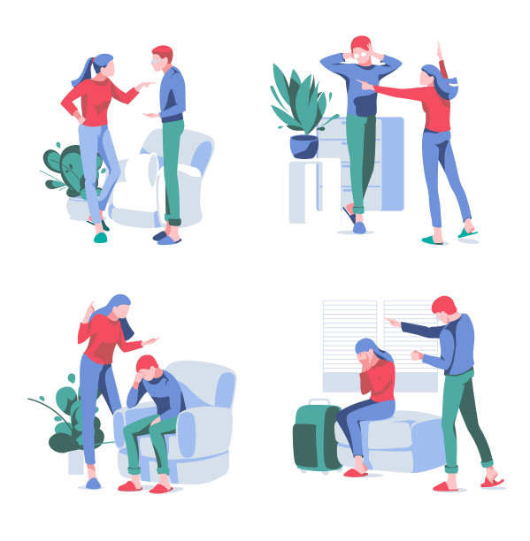 家庭夫妻对着对方大喊大叫图片下载