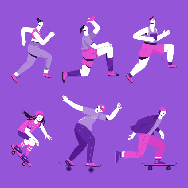 不同的体育人士设置孤立的人图片下载