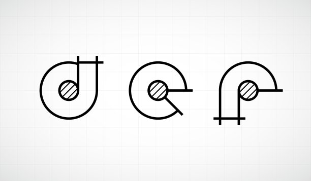 建筑图形线性字体与小写字母def图片下载