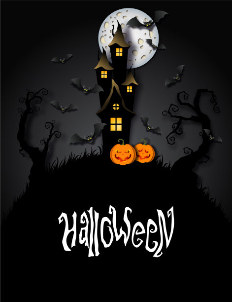 万圣节的横幅可爱卡通风格图片下载