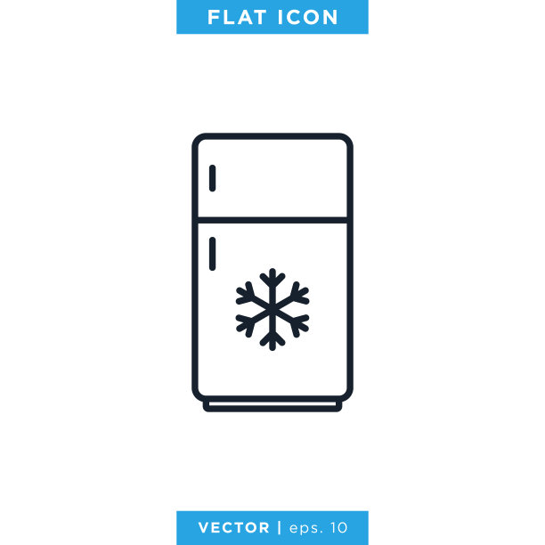 冰箱图标矢量股票插图设计模板。图片下载
