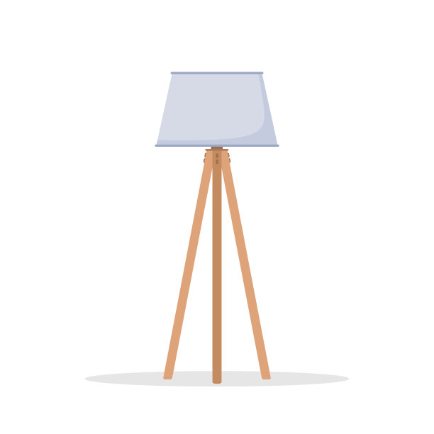 舒适的落地灯。斯堪的纳维亚风格的现代室内元素。矢量插图在平面卡通风格图片下载