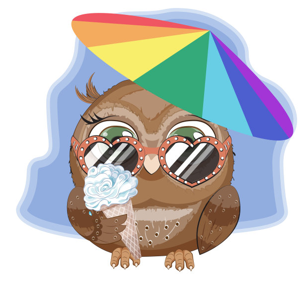 戴着太阳镜的夏日猫头鹰图片下载