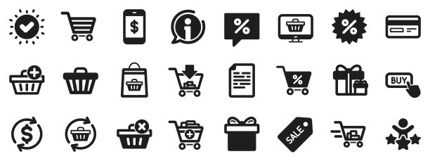 购物图标礼品礼品和销售图片下载