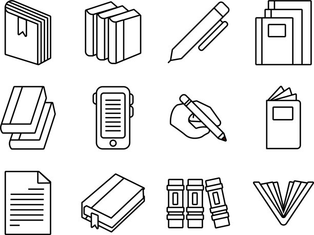 捆绑十二本书文学集图标图片下载