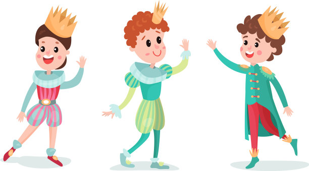 小王子面带微笑，头戴金冠图片下载