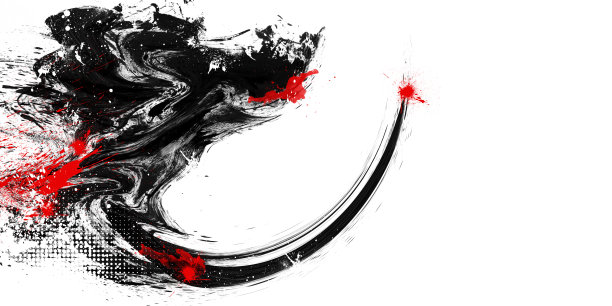 抽象的垃圾黑红墨笔触图片下载