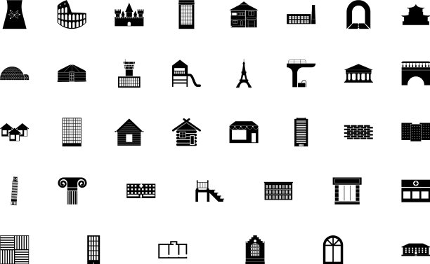 建筑黑色色彩设置坚固的风格形象图片下载