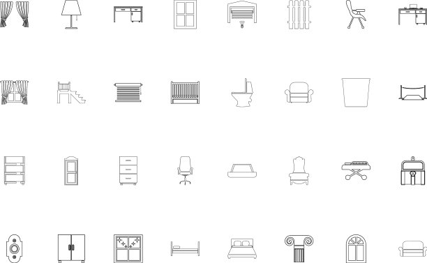 家具黑色色彩套装轮廓风格形象图片下载