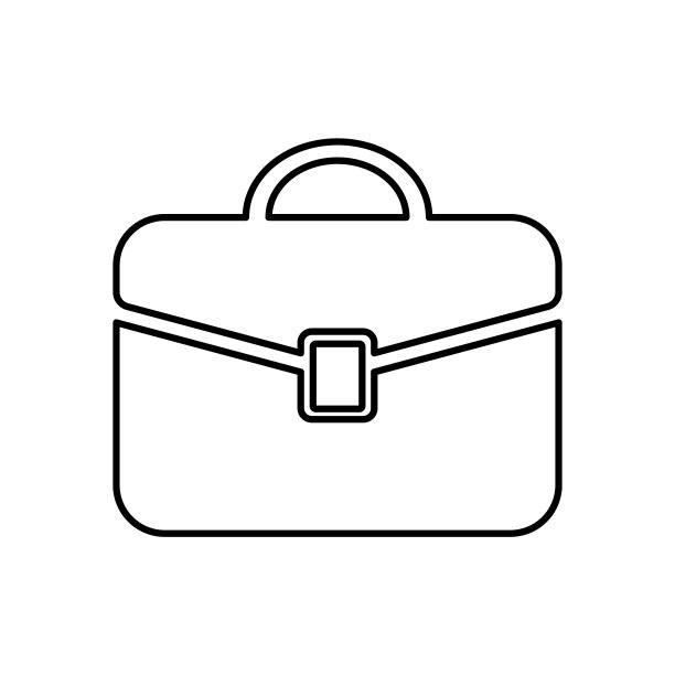 公文包图标孤立在白色背景的情况下图片下载