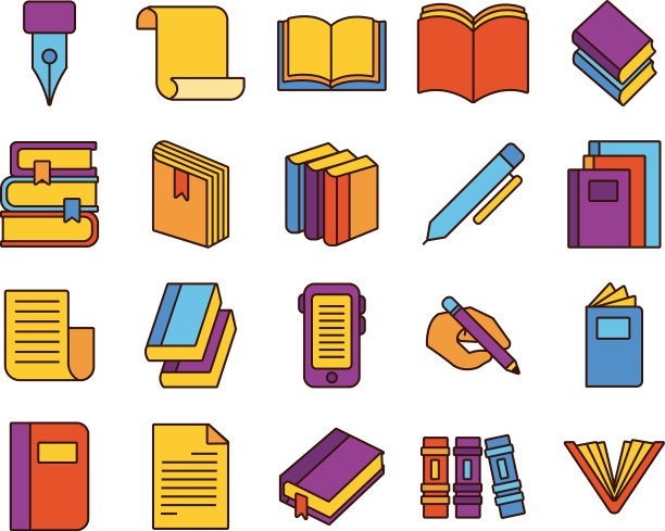 捆绑二十本书，文学集图标图片下载