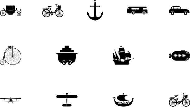 复古运输概念黑色的颜色设置坚实图片下载