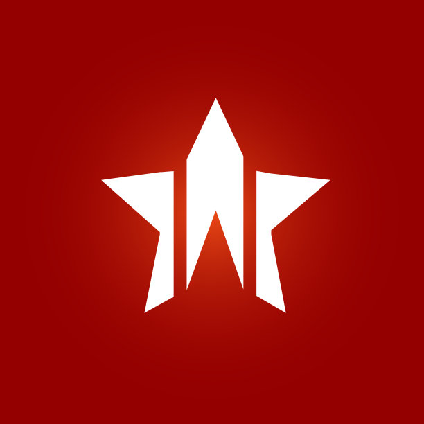 抽象星图标矢量孤立在红色背景图片下载