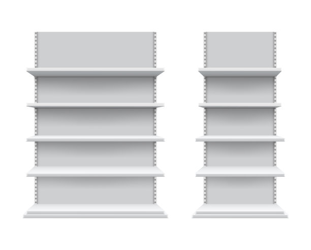 真实的货架模型孤立的商店货架图片下载