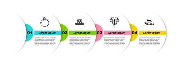 设置线番茄，墨西哥帽，雨披和雪茄。业务信息模板。向量图片下载