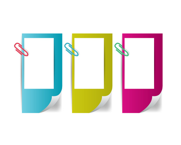 3色纸贴纸图片下载