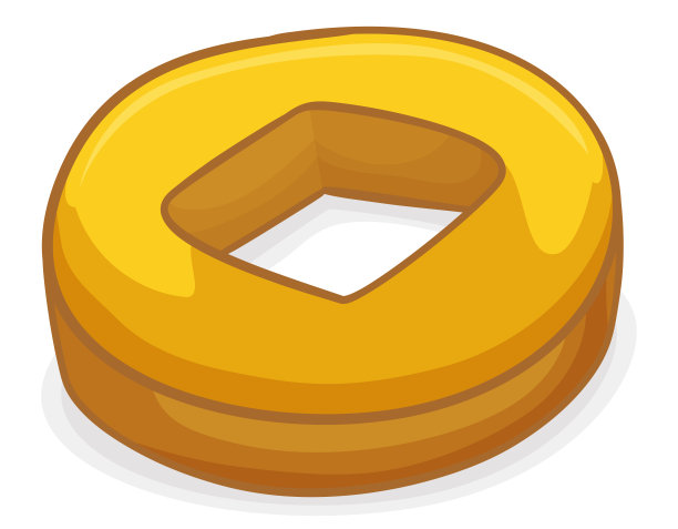 卡通风格的中国传统金币图片下载