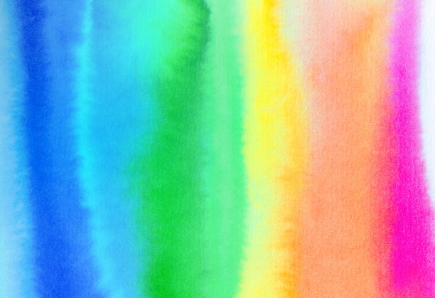 水彩背景明亮的彩虹梯度与艺术笔触。图片下载