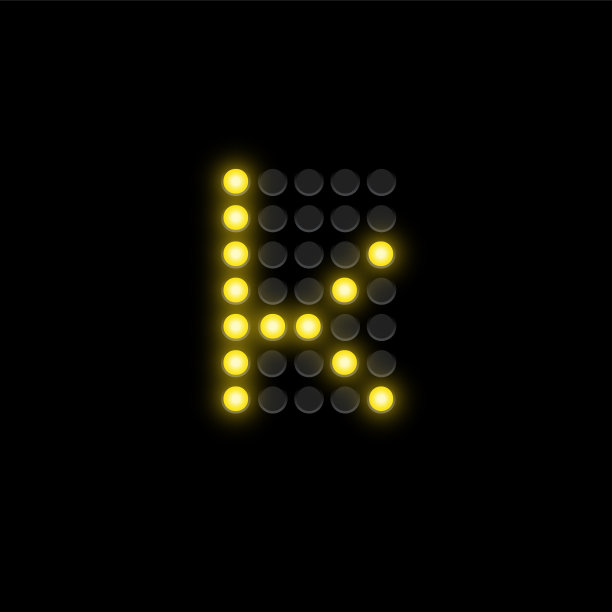 现实的数字记分牌字符，矢量插图图片下载