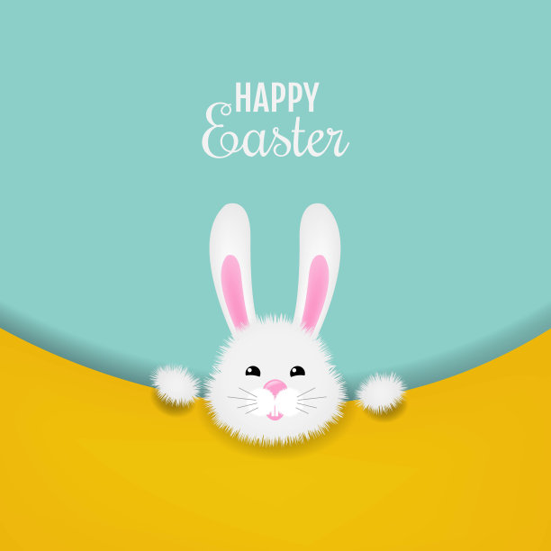 带白兔的复活节卡片图片下载