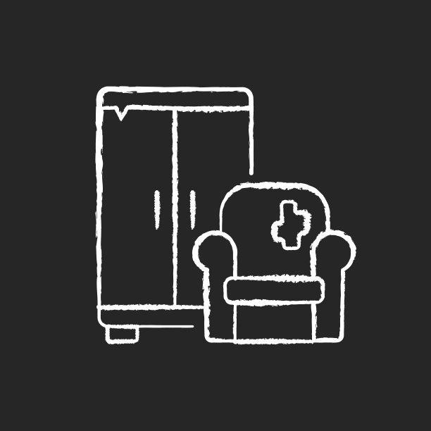 笨重的废物拾起粉笔白色图标上的黑色背景图片下载