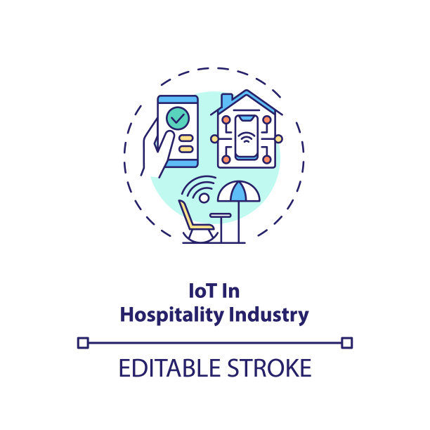 物联网在酒店业的概念图标图片下载