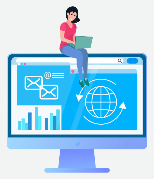 女性与计算机、技术向量的交流图片下载