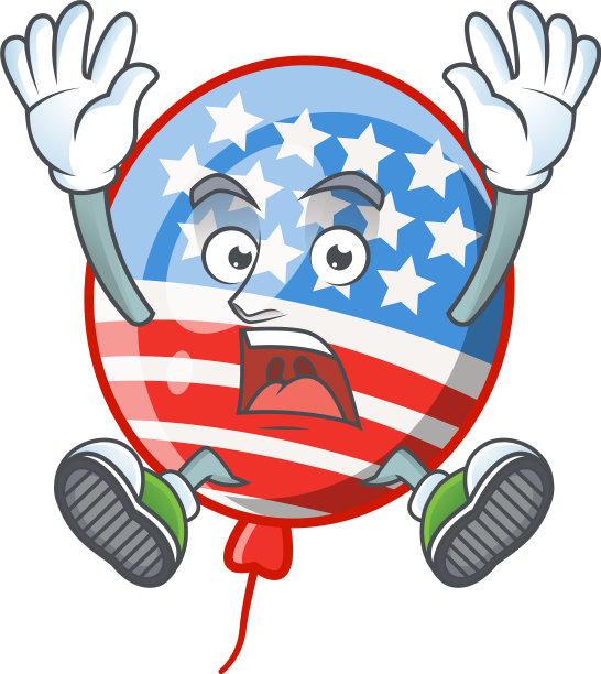 图片美国条纹气球与令人震惊的姿态图片下载