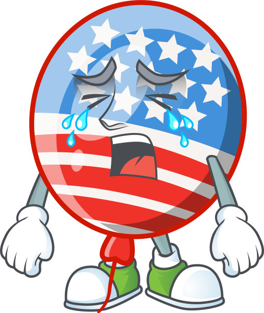 一款美国条纹气球的吉祥物设计风格图片下载