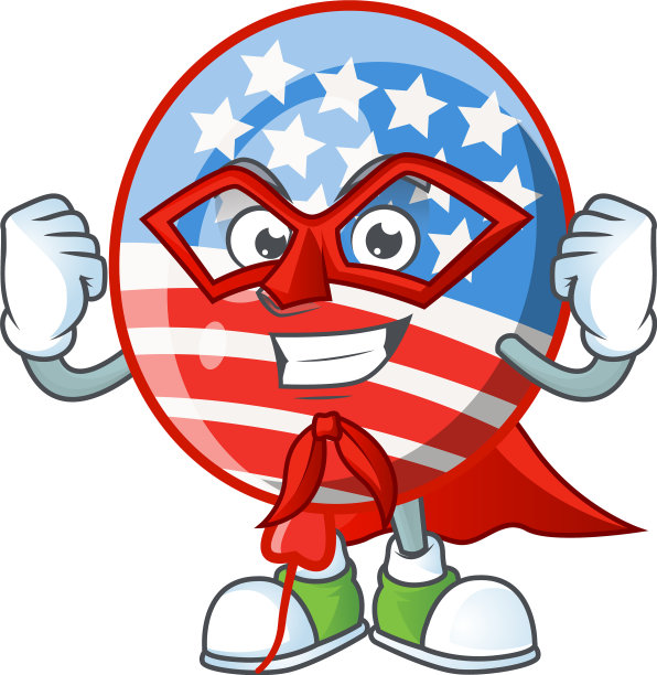 友好的美国条纹气球装扮成超级英雄图片下载