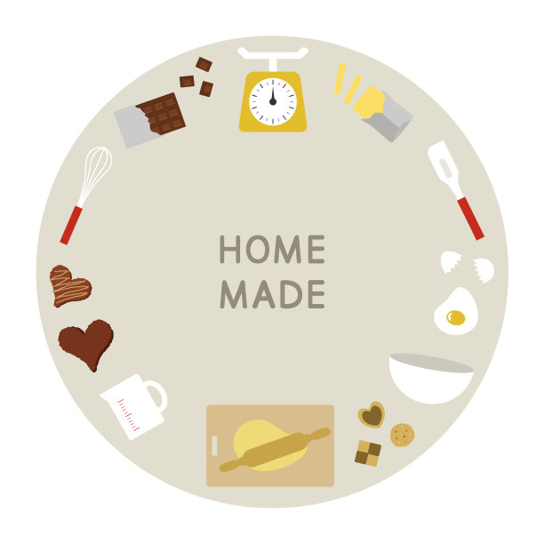 圆形框架的厨房工具的糖果图片下载