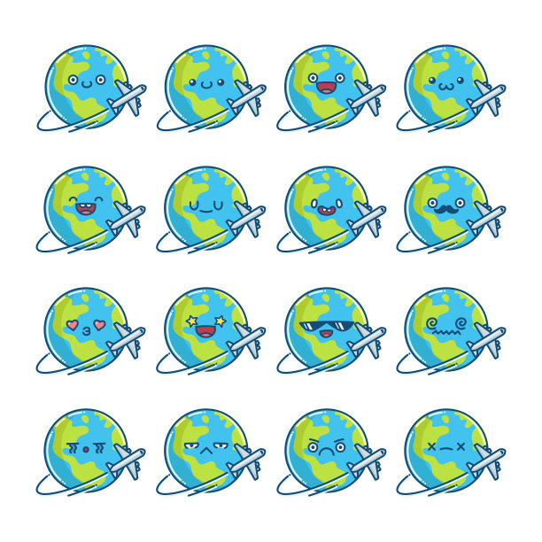 世界旅游日的环球、地球、地球漫画图片下载