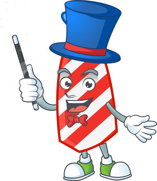 角色美国条纹领带表演为魔术师图片下载