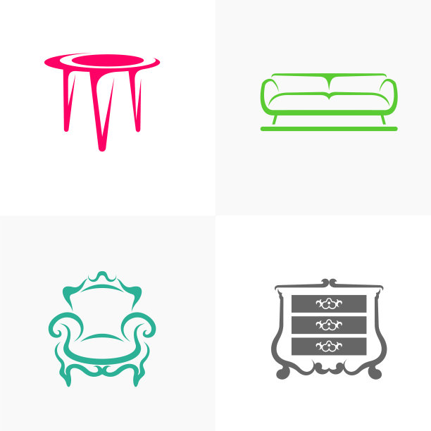 设置家具标识设计模板和符号图片下载