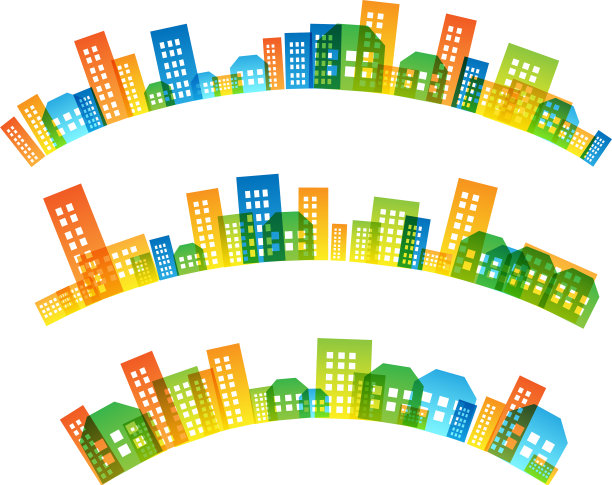 城市景观色彩鲜艳的装饰图片下载