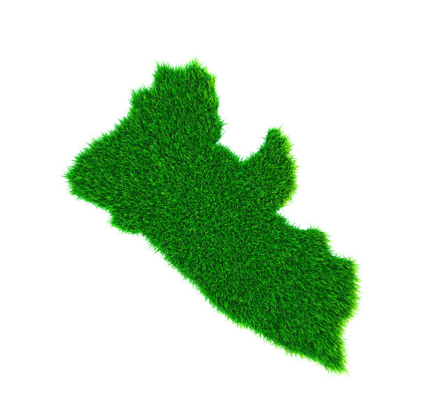 利比里亚草地图，孤立在白色图片下载