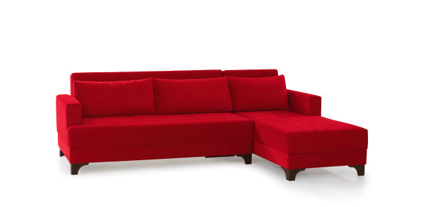 红角沙发孤立在白色(裁剪路径)图片下载