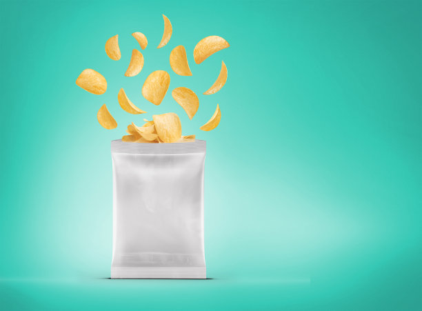 3d渲染白色箔包模型，3d渲染孤立在彩色背景。适合您的设计元素。图片下载