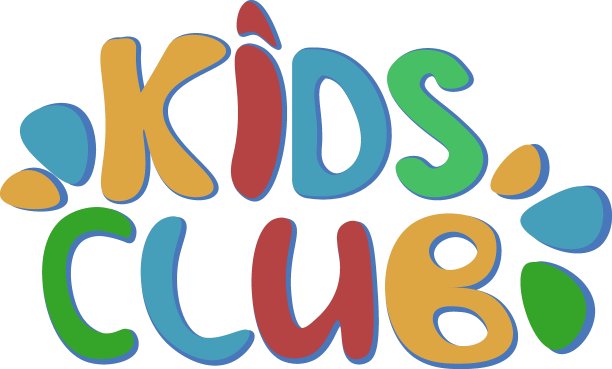 象征儿童俱乐部。空白为儿童发展中心的招牌。矢量插图。色彩鲜艳的手写信件图片下载