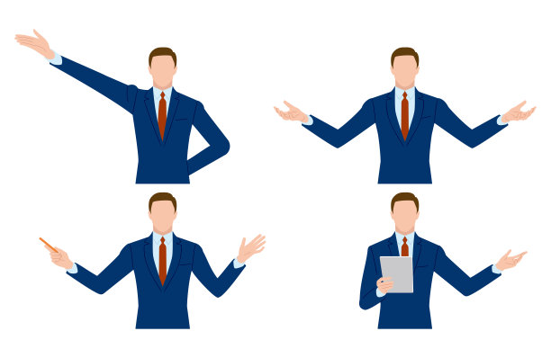 商人的姿态。矢量素材图片下载