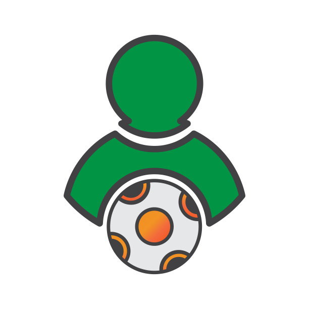 足球运动员插图设计。足球运动员图标设置孤立的白色背景。准备好使用向量。图片下载