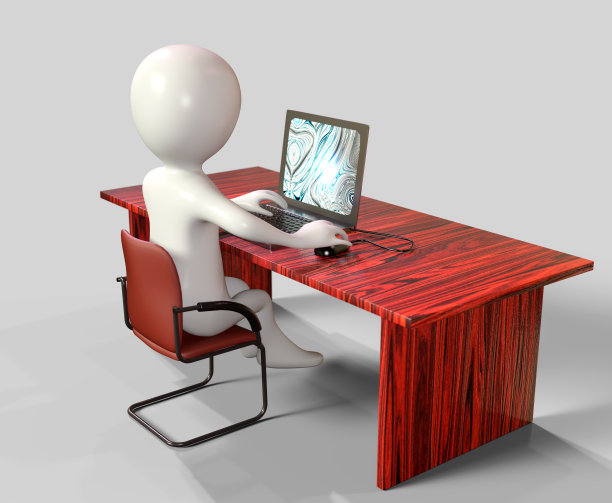 3d卡通人物使用笔记本电脑图片下载