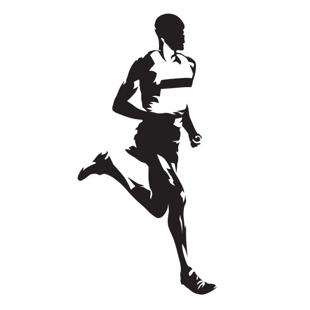 跑步的人，抽象的矢量轮廓图片下载