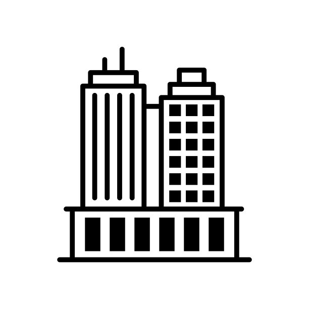 公司建筑矢量轮廓图标风格的插图。Eps 10个文件图片下载
