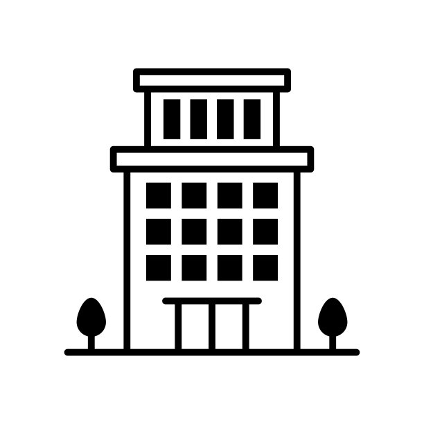 学校建筑矢量轮廓图标图片下载