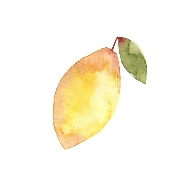 水彩手绘黄色柠檬孤立在白色背景。柑橘类水果，维生素，酸汁。园艺、热带食物。喝茶。图片下载