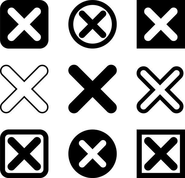 十字标记图标集图片下载