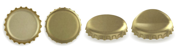 啤酒瓶盖。现实的矢量图图片下载