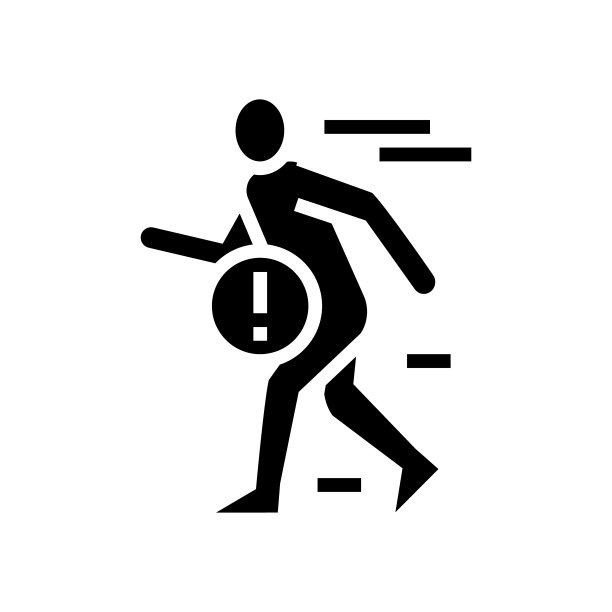 痛时快走字形图标矢量插图图片下载